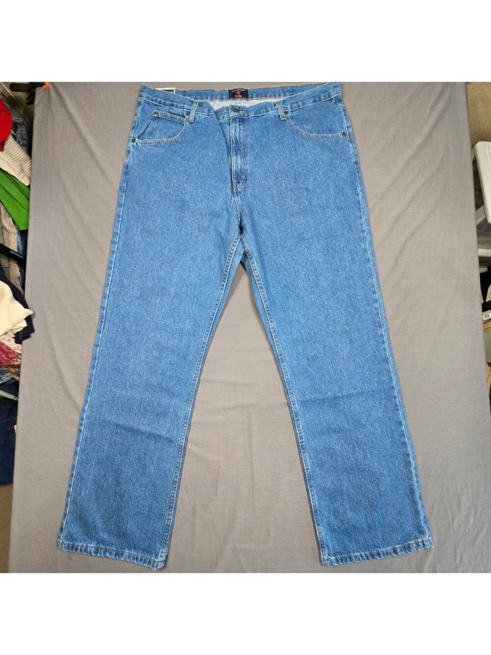 Saddlebred 44x34 Mens Big & Tall Classic Cowboy Blue Jeans Straight Leg Denim